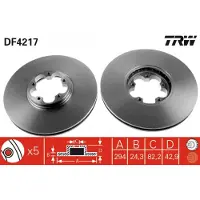 TRW Jarrulevy DF4217 edessä, tuuletettu, 1 Kappale