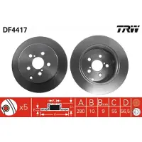 TRW Jarrulevy DF4417 takana, täysi, 1 Kappale