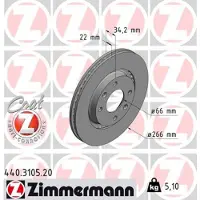 ZIMMERMANN Jarrulevy (1kpl) 440.3105.20