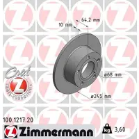 ZIMMERMANN Jarrulevy (1kpl) 100.1217.20