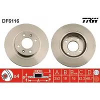 TRW Jarrulevy (1kpl) DF6116
