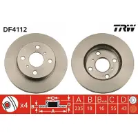 TRW Jarrulevy LUC DF4112 edessä, tuuletettu, 1 Kappale