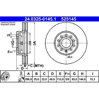 Ate Jarrulevy Power Disc 24.0325-0145.1, 1 Kappale