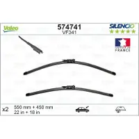 Valeo Pyyhkijänsulka Silencio Xtrm VF341, 550/450mm, Edessä, 2 Kappale