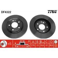 TRW Jarrulevy (1kpl) DF4322