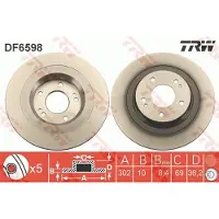 TRW Jarrulevy DF6598 takana, täysi, 1 Kappale