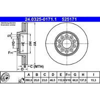 Ate Jarrulevy Power Disc 24.0325-0171.1, 1 Kappale