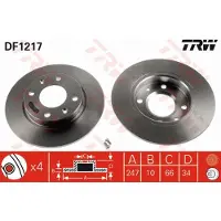 TRW Jarrulevy DF1217 edessä, täysi, 1 Kappale