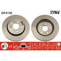 TRW Jarrulevy (1kpl) DF4150