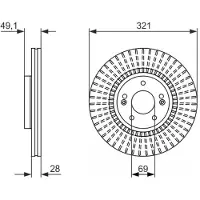 Bosch Jarrulevy 0 986 479 786 edessä, tuuletettu, erittäin hiilihappoinen, 1 Kappale