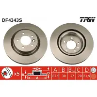 TRW Jarrulevy LUC DF4343S edessä, tuuletettu, 1 Kappale