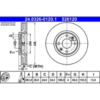 Ate Jarrulevy PowerDisc 24.0326-0120.1, 1 Kappale