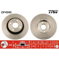 TRW Jarrulevy DF4560 takana, täysi, 1 Kappale
