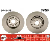 TRW Jarrulevy (1kpl) DF4445S
