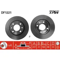 TRW Jarrulevy (1kpl) DF1221