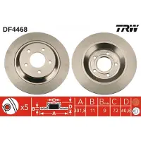 TRW Jarrulevy (1kpl) DF4468
