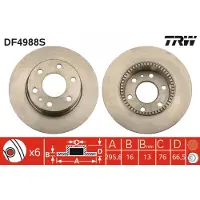 TRW Jarrulevy (1kpl) DF4988S