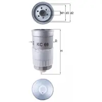 MAHLE ORIGINAL Polttoainesuodatin KC 69