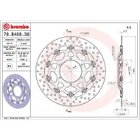 Brembo 78b40838 Etulevyjarrulevy