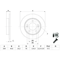 Bosch Jarrulevy 0 986 479 E68 takana, täysi, 1 Kappale