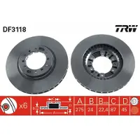TRW Jarrulevy (1kpl) DF3118