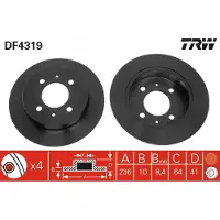 TRW Jarrulevy (1kpl) DF4319