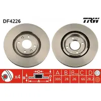 TRW Jarrulevy (1kpl) DF4226