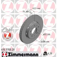 ZIMMERMANN Jarrulevy (1kpl) 610.3700.20
