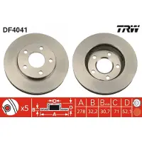 TRW Jarrulevy (1kpl) DF4041