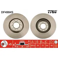 TRW Jarrulevy DF4984S, 1 Kappale