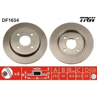 TRW Jarrulevy (1kpl) DF1654