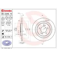 Brembo Jarrulevy 08C24811 takana, täysi, erittäin hiilihappoinen, 1 Kappale