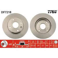 TRW Jarrulevy DF7218 edessä, tuuletettu, 1 Kappale