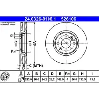 Ate Jarrulevy Power Disc 24.0326-0106.1, 1 Kappale