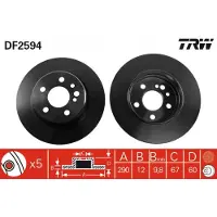 TRW Jarrulevy (1kpl) DF2594