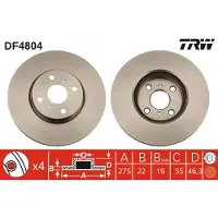 TRW Jarrulevy (1kpl) DF4804