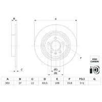 Bosch bromsskiva 0986479G98 - Volvo - Xc40