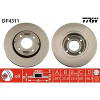TRW Jarrulevy (1kpl) DF4311