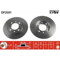 TRW Jarrulevy (1kpl) DF2581