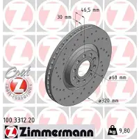 ZIMMERMANN Jarrulevy (1kpl) 100.3312.20