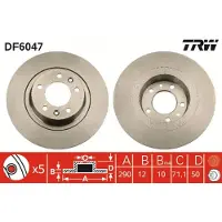 TRW Jarrulevy DF6047 takana, täysi, 1 Kappale
