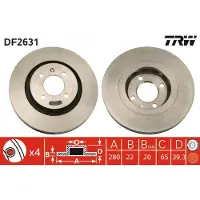 TRW Jarrulevy (1kpl) DF2631