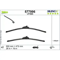 Valeo Pyyhkijänsulka Silencio 577996, 650/475mm, Edessä, 2 Kappale