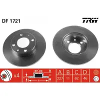 TRW Jarrulevy DF1721 edessä, täysi, 1 Kappale