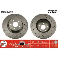 TRW Jarrulevy (1kpl) DF4148S