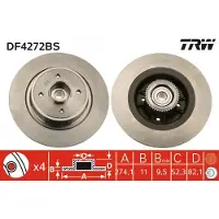 TRW Jarrulevy (1kpl) DF4272BS