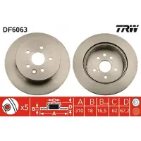TRW Jarrulevy (1kpl) DF6063
