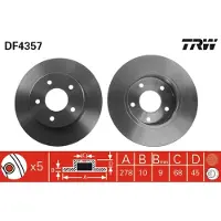 TRW Jarrulevy (1kpl) DF4357