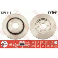 TRW Jarrulevy DF6416 edessä, tuuletettu, 1 Kappale