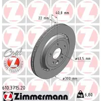 ZIMMERMANN Jarrulevy ZIMMERMANN 610.3715.20